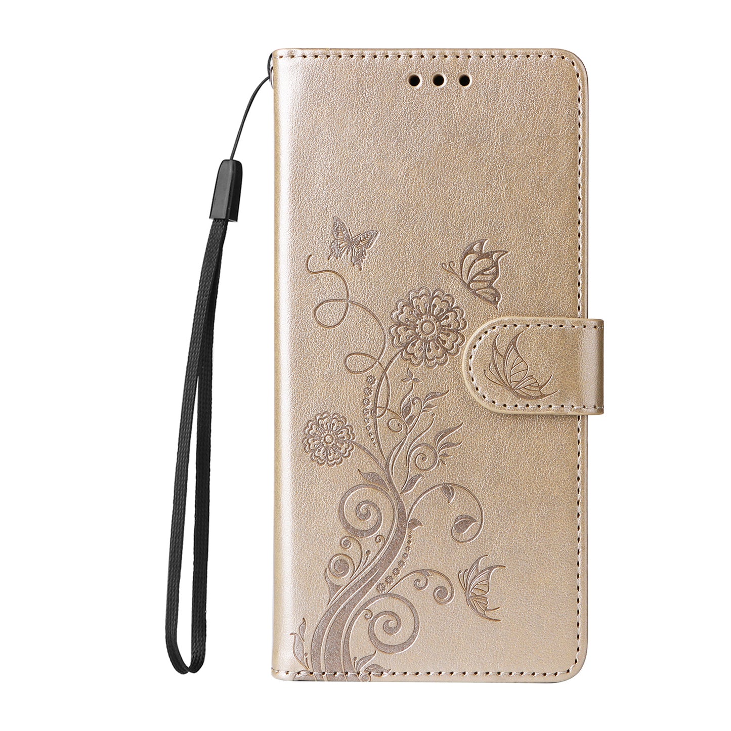 For Google Pixel 11 Pro / Google Pixel 11 Leather Case Butterfly Floral Imprint Wallet Stand Cover