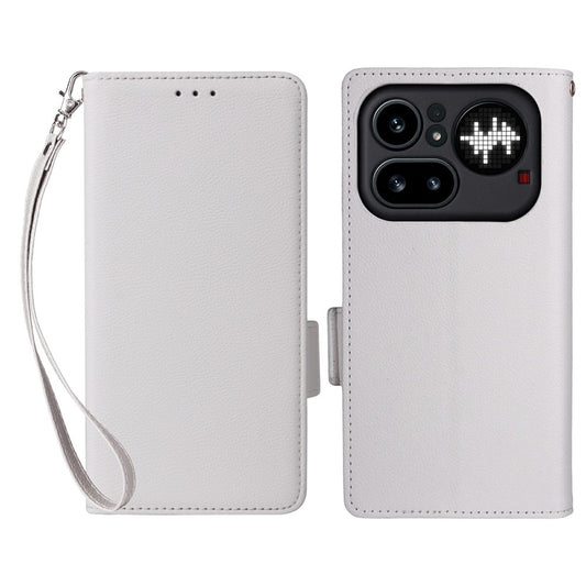 Nothing Phone (4a) Pro Wallet-Handyhülle – Aus PU-Leder & Litschi-Textur, mit Ständer & Tragegurt