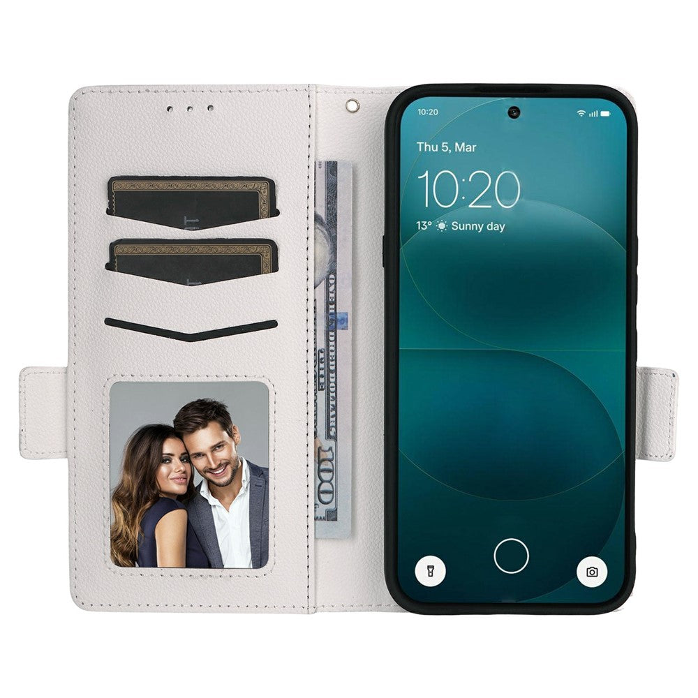 Nothing Phone (4a) Pro Wallet-Handyhülle – Aus PU-Leder & Litschi-Textur, mit Ständer & Tragegurt