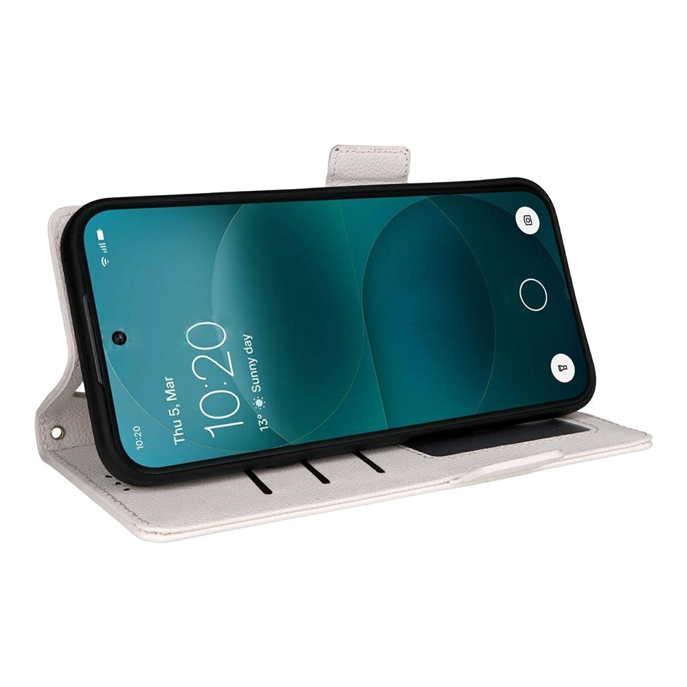 Nothing Phone (4a) Pro Wallet-Handyhülle – Aus PU-Leder & Litschi-Textur, mit Ständer & Tragegurt