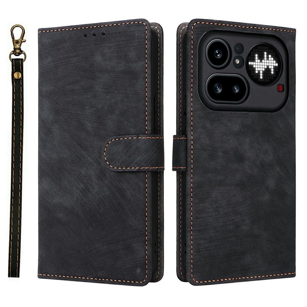 For Nothing Phone (4a) Pro Case Wallet RFID Blocking PU Leather Phone Cover Stand with Strap