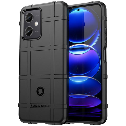 Xiaomi Redmi Note 12 5G (China) / Xiaomi Redmi Note 12 5G (India) / Xiaomi Poco X5 5G / Xiaomi Redmi Note 12 5G (Global) Handyhülle – (Indien) / (China) / Poco X5 5G Rückschale, schützende , robuste quadratische Gitterstruktur, flexible TPU-Abdeckung