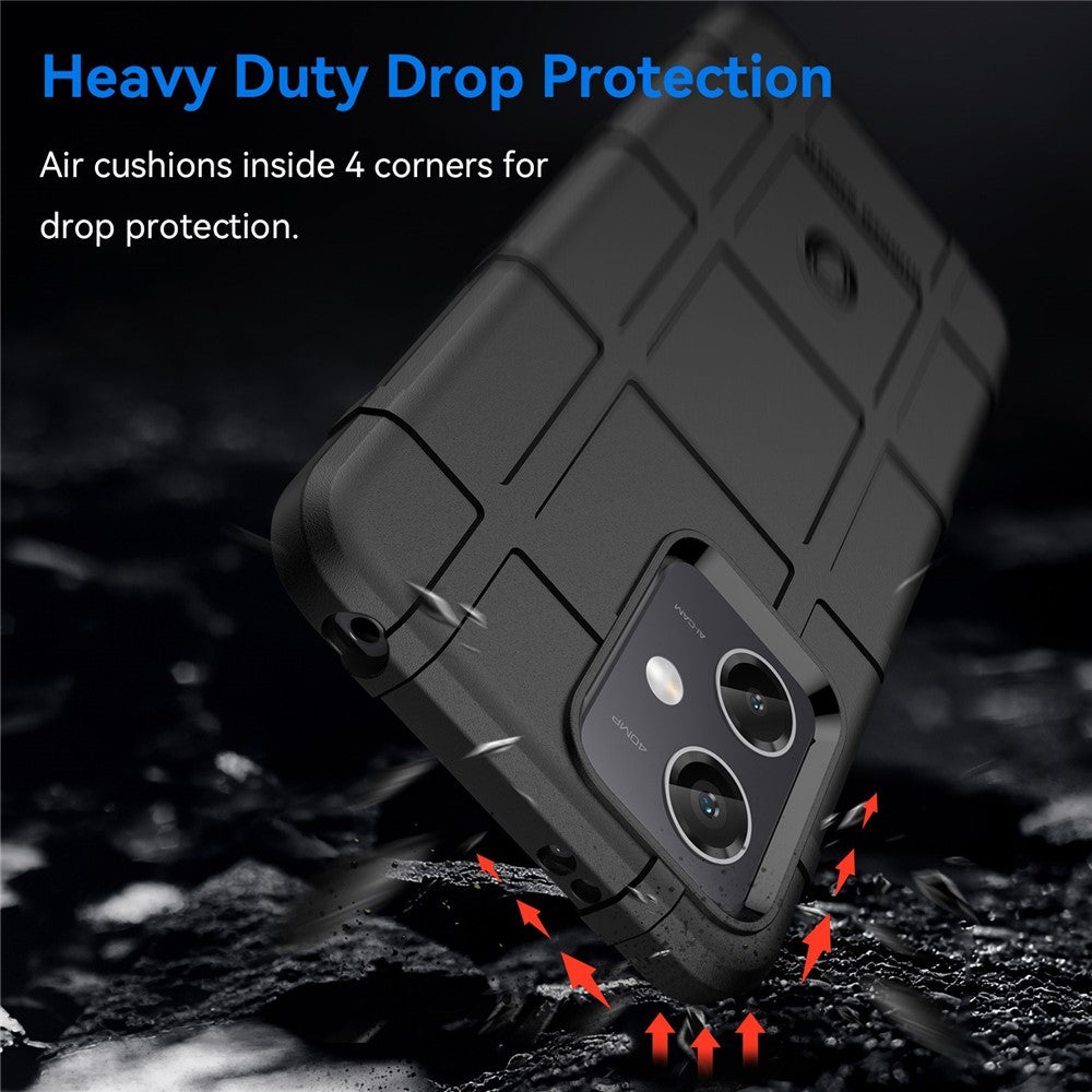 For Xiaomi Redmi Note 12 5G (Global) / (India) / (China) / Poco X5 5G Back Shell, Protective Phone Case Rugged Square Grid Texture Flexible TPU Cover