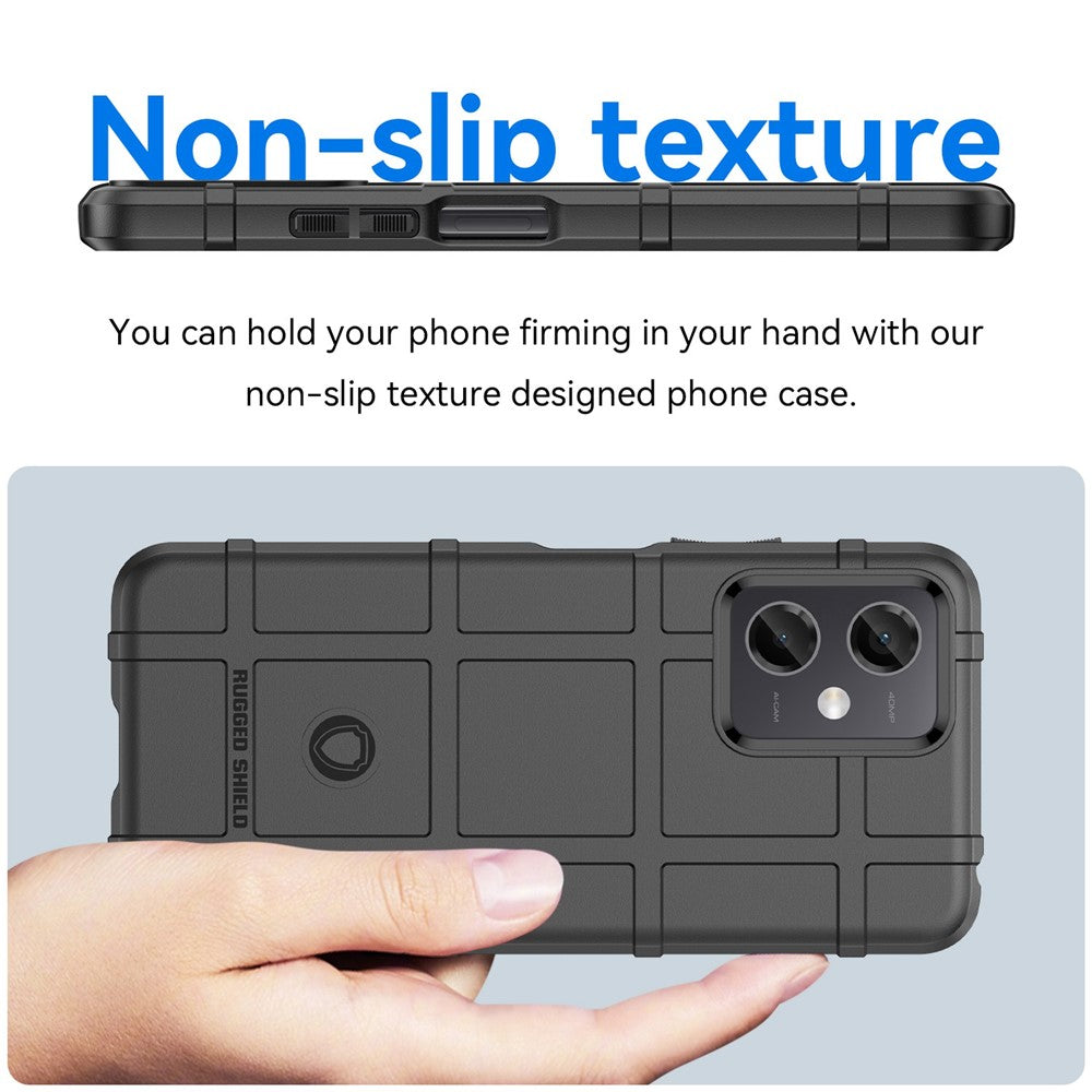 For Xiaomi Redmi Note 12 5G (Global) / (India) / (China) / Poco X5 5G Back Shell, Protective Phone Case Rugged Square Grid Texture Flexible TPU Cover