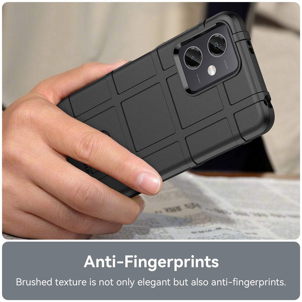 For Xiaomi Redmi Note 12 5G (Global) / (India) / (China) / Poco X5 5G Back Shell, Protective Phone Case Rugged Square Grid Texture Flexible TPU Cover