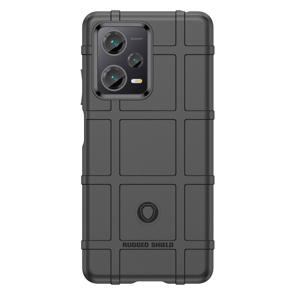 For Xiaomi Redmi Note 12 Pro+ 5G Protective Phone Case Rugged Square Grid Texture Anti-fall TPU Cover