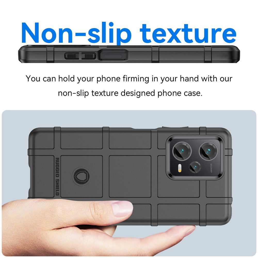 For Xiaomi Redmi Note 12 Pro+ 5G Protective Phone Case Rugged Square Grid Texture Anti-fall TPU Cover