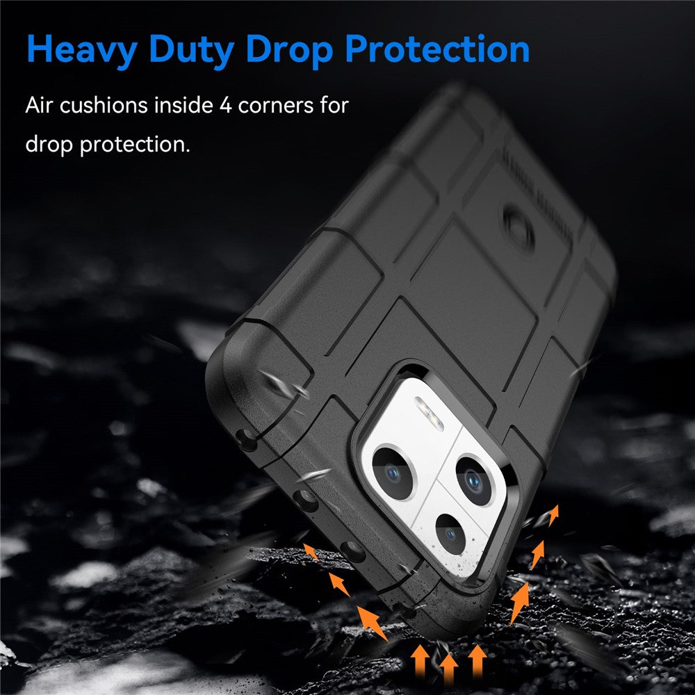 Protective Shell for Xiaomi 13 Rugged Square Grid Texture Collision Resistant TPU Cover Phone Case