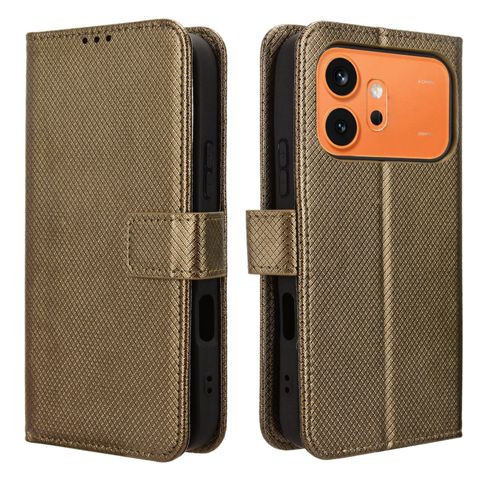 For Honor 600 Pro 5G / Honor 600 5G Leather Wallet Case with Strap Diamond Texture Phone Cover