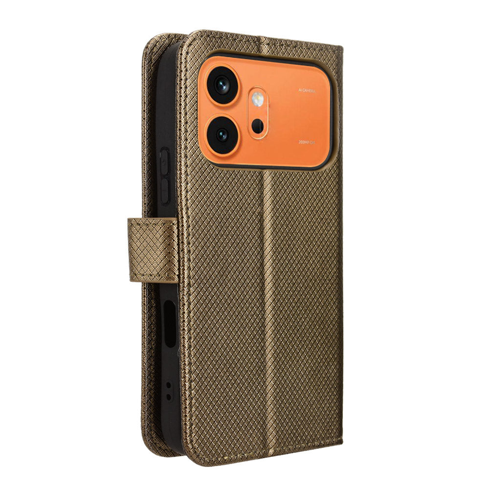 For Honor 600 Pro 5G / Honor 600 5G Leather Wallet Case with Strap Diamond Texture Phone Cover