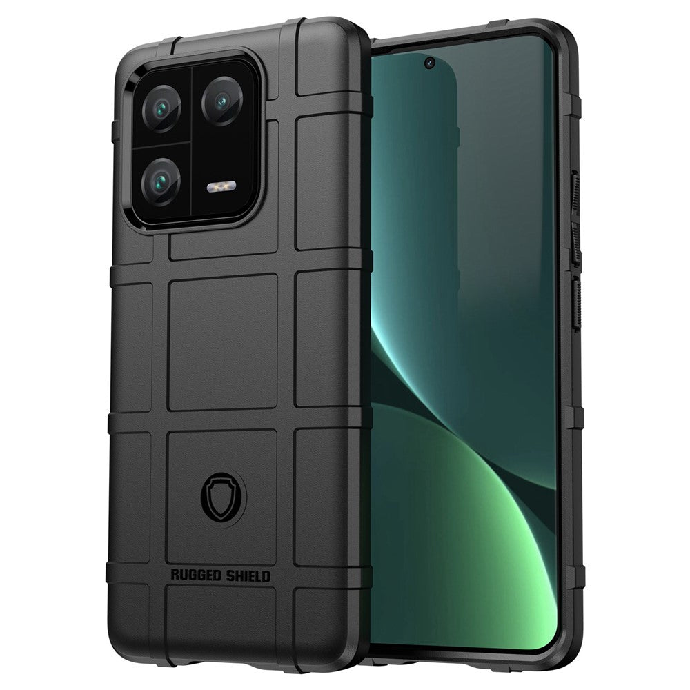 For Xiaomi 13 Pro 5G Rugged Square Grid Texture Anti-collision TPU Cover Protective Phone Case