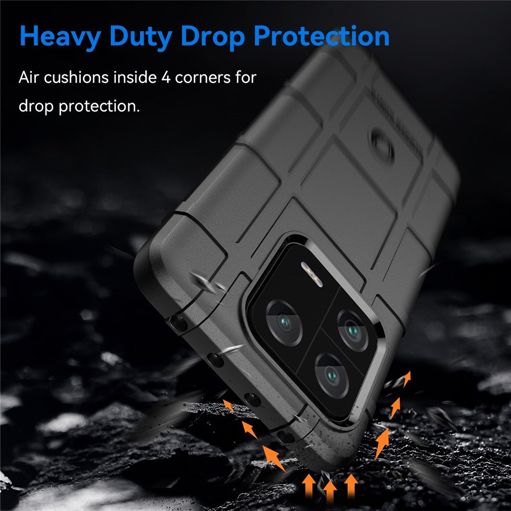 For Xiaomi 13 Pro 5G Rugged Square Grid Texture Anti-collision TPU Cover Protective Phone Case