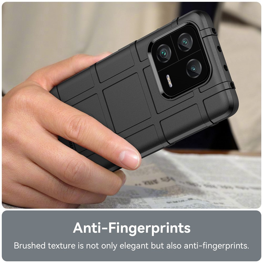 For Xiaomi 13 Pro 5G Rugged Square Grid Texture Anti-collision TPU Cover Protective Phone Case