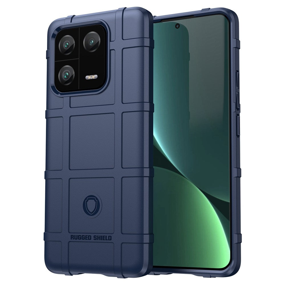 For Xiaomi 13 Pro 5G Rugged Square Grid Texture Anti-collision TPU Cover Protective Phone Case