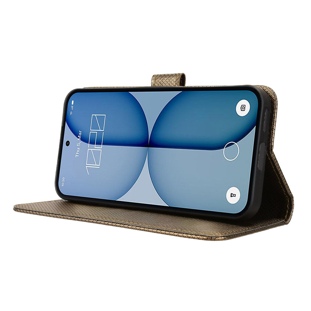 For Nothing Phone (4a) Leather Wallet Case with Strap Diamond Texture Phone Cover