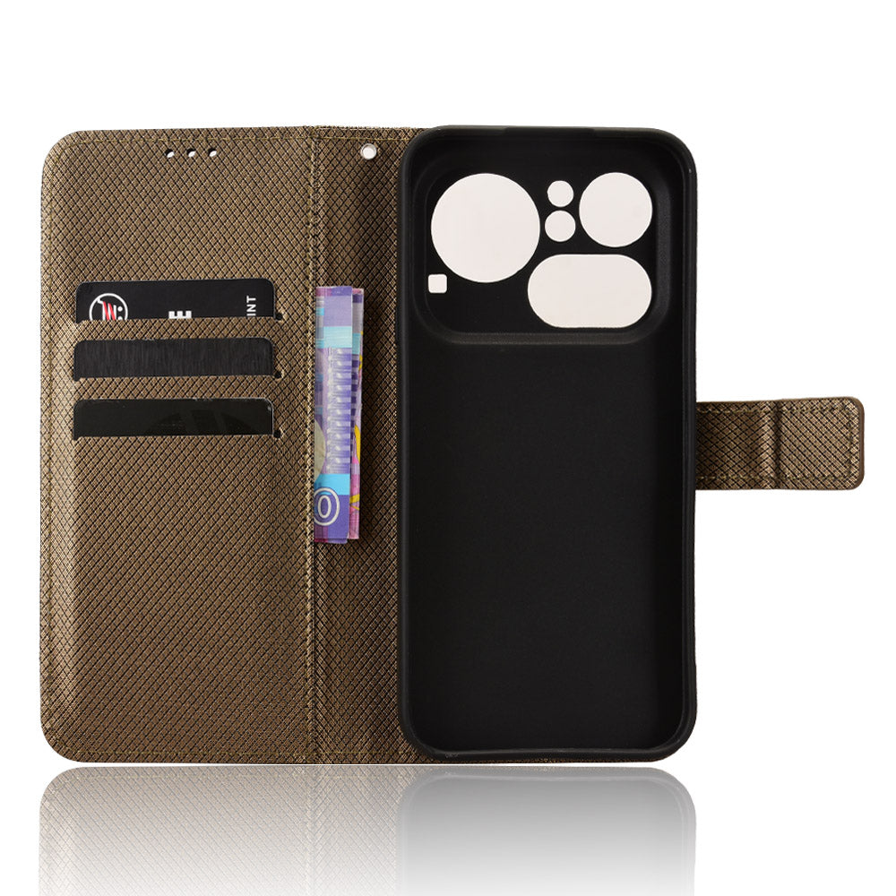 For Nothing Phone (4a) Pro Leather Wallet Case with Strap Diamond Texture Phone Cover