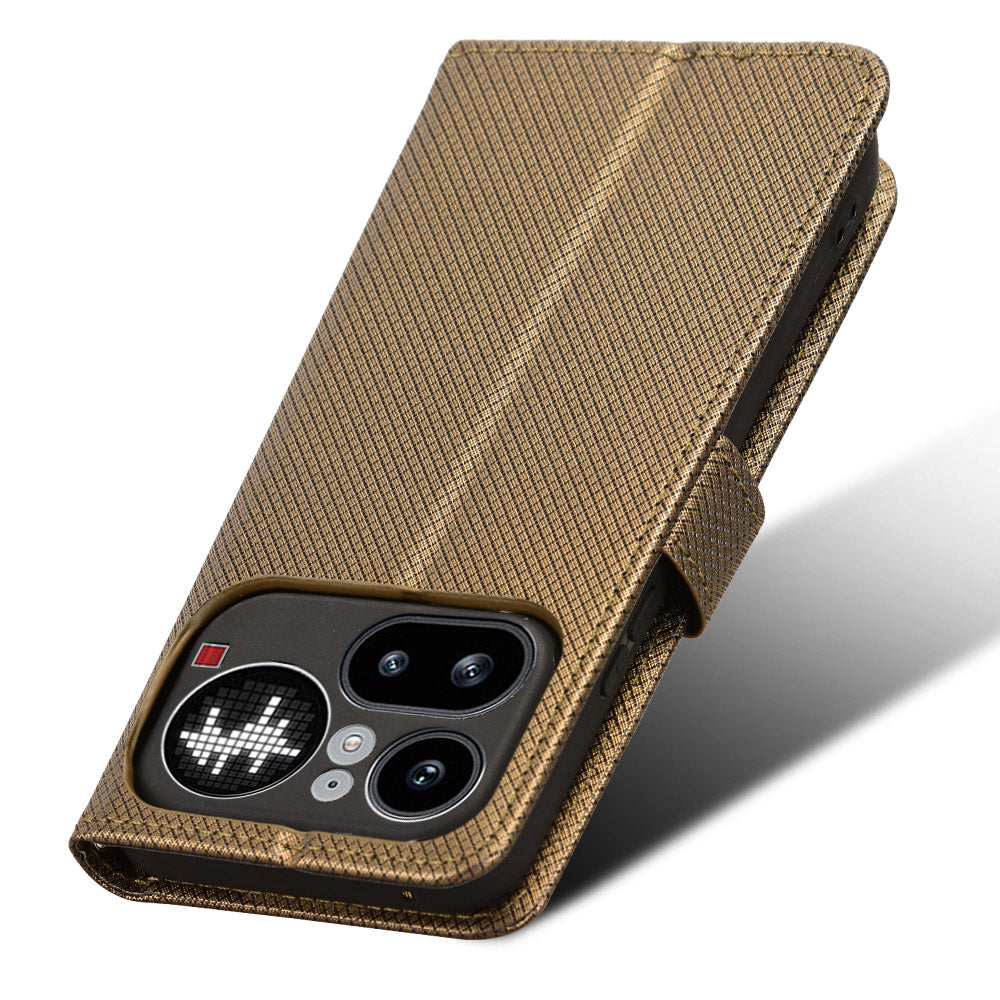 For Nothing Phone (4a) Pro Leather Wallet Case with Strap Diamond Texture Phone Cover