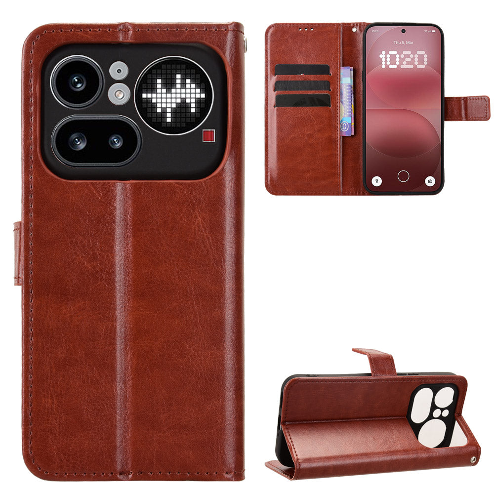 Nothing Phone (4a) Pro Wallet-Handyhülle – Aus strukturiertem Leder
