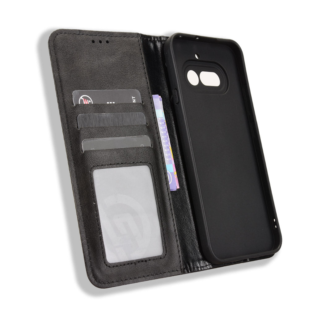 Nothing Phone (4a) Wallet-Handyhülle – Aus strapazierfähigem PU-Leder, mit Standfunktion & integriertem Portemonnaie