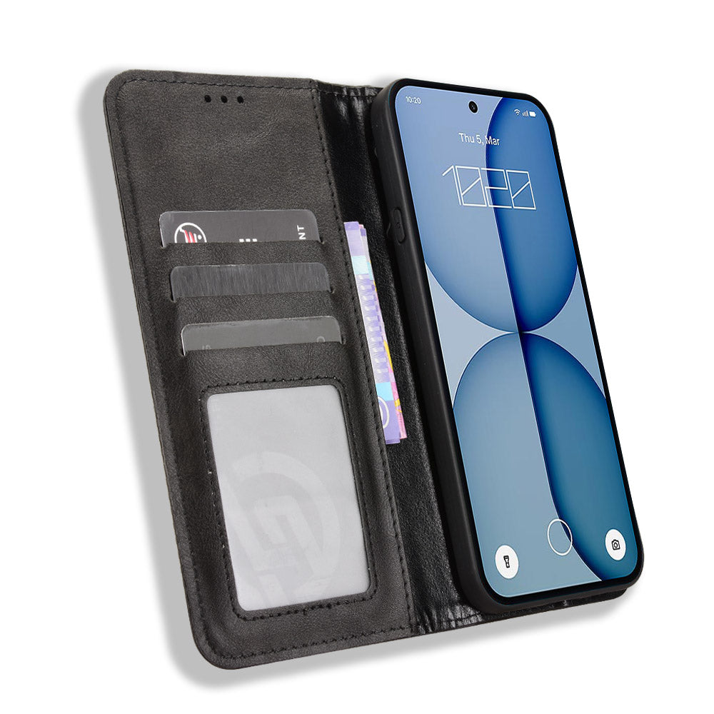Nothing Phone (4a) Wallet-Handyhülle – Aus strapazierfähigem PU-Leder, mit Standfunktion & integriertem Portemonnaie