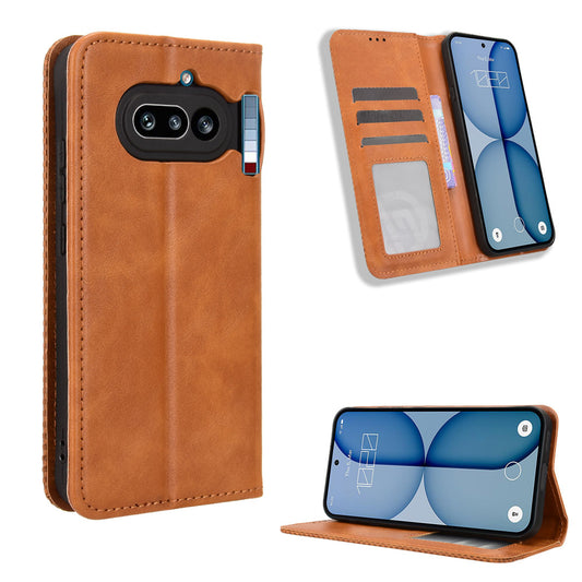 Nothing Phone (4a) Wallet-Handyhülle – Aus strapazierfähigem PU-Leder, mit Standfunktion & integriertem Portemonnaie