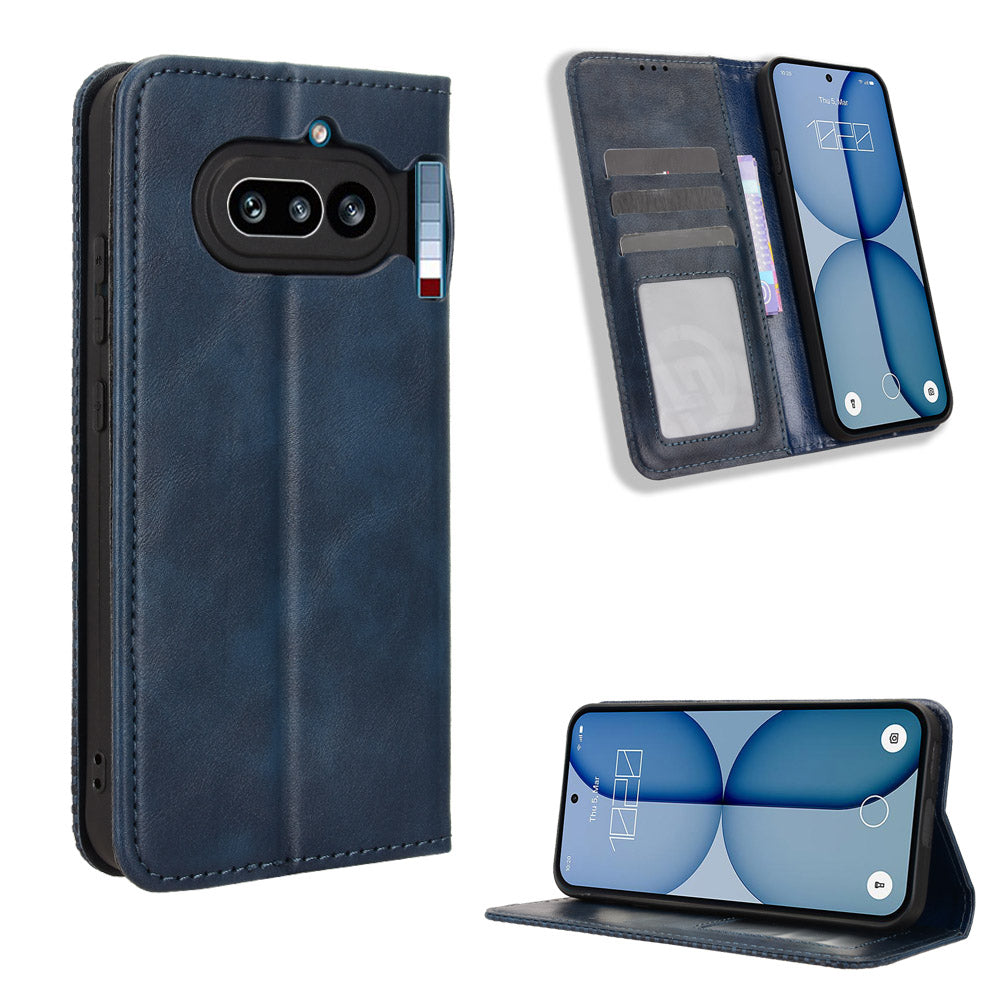 Nothing Phone (4a) Wallet-Handyhülle – Aus strapazierfähigem PU-Leder, mit Standfunktion & integriertem Portemonnaie