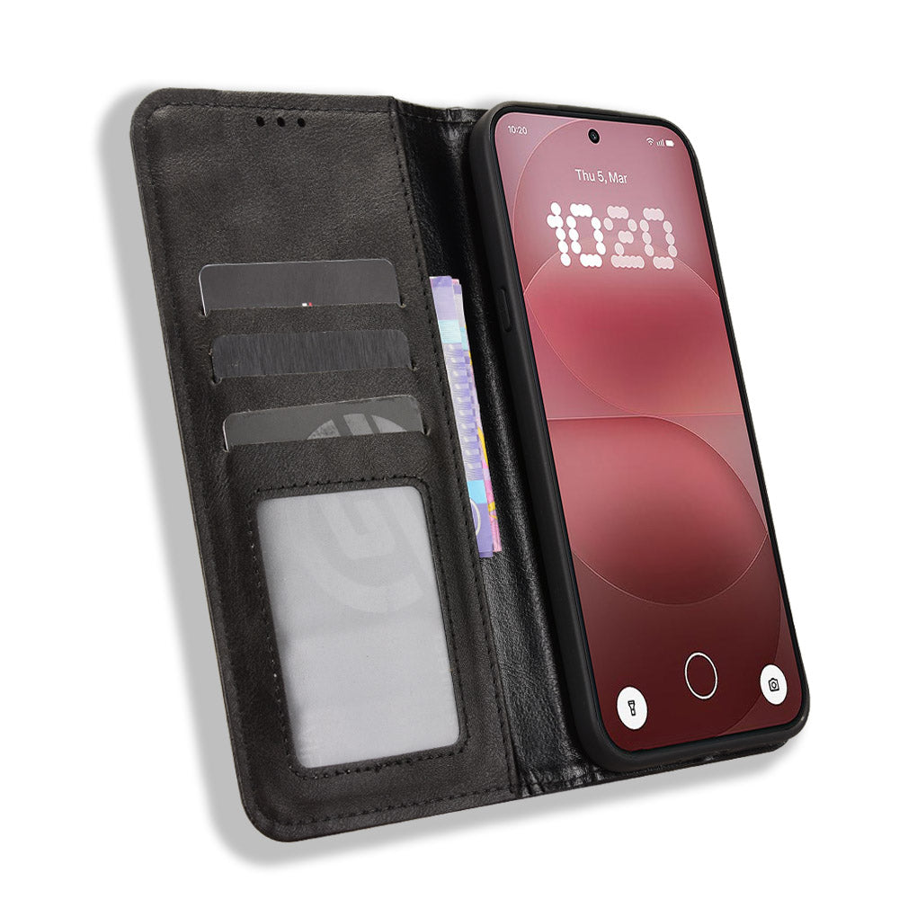 Nothing Phone (4a) Pro Wallet-Handyhülle – Aus strapazierfähigem PU-Leder, mit Standfunktion & integriertem Portemonnaie