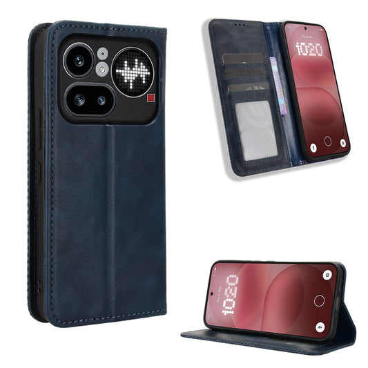 Nothing Phone (4a) Pro Wallet-Handyhülle – Aus strapazierfähigem PU-Leder, mit Standfunktion & integriertem Portemonnaie