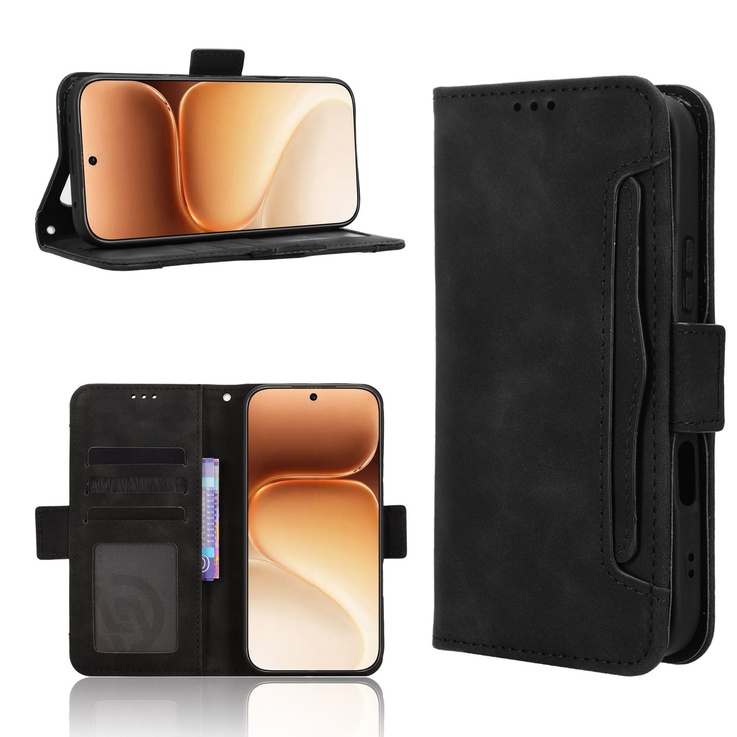 For Honor 600 5G / Honor 600 Pro 5G Leather Case Phone Wallet Cover with Multiple Card Slots