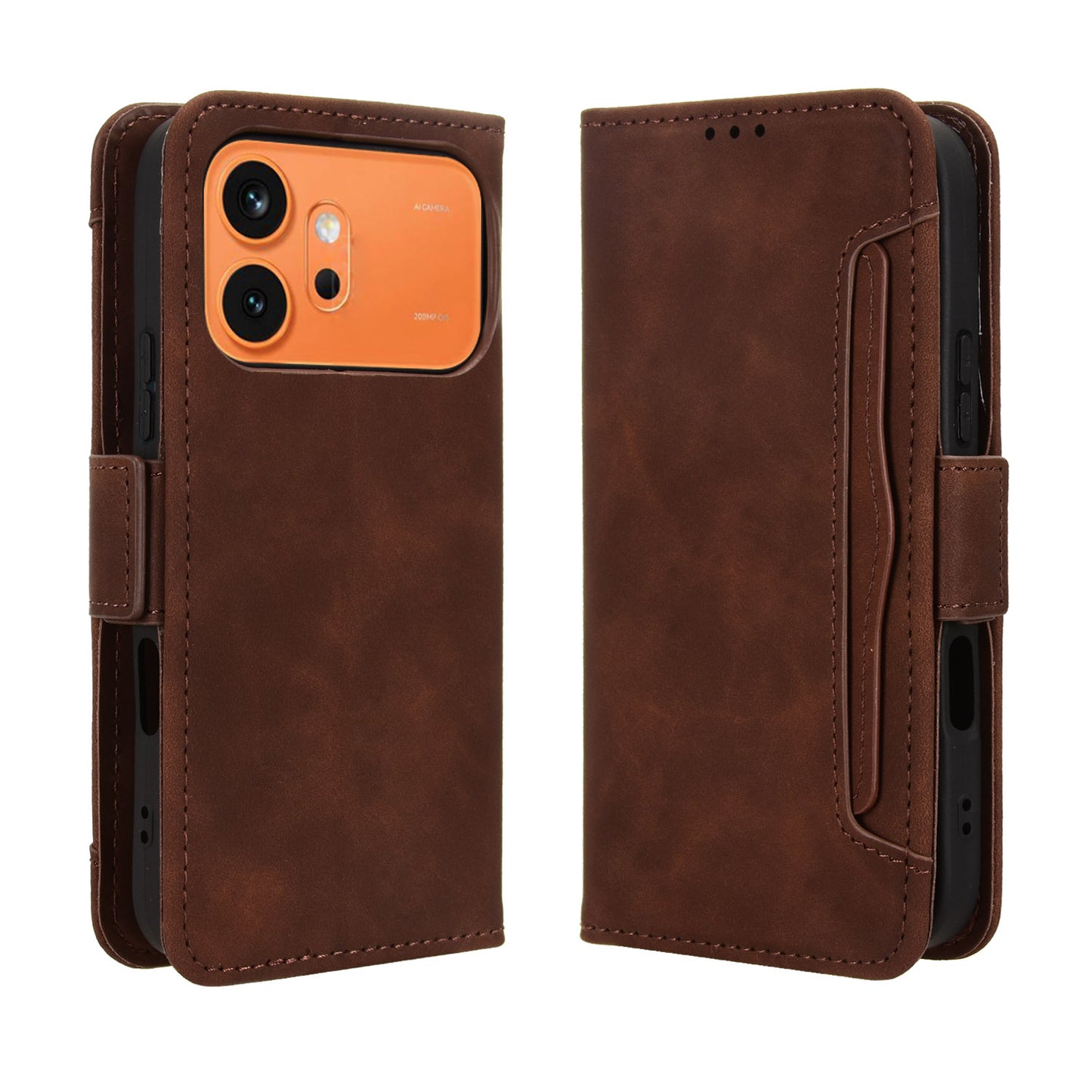 For Honor 600 5G / Honor 600 Pro 5G Leather Case Phone Wallet Cover with Multiple Card Slots