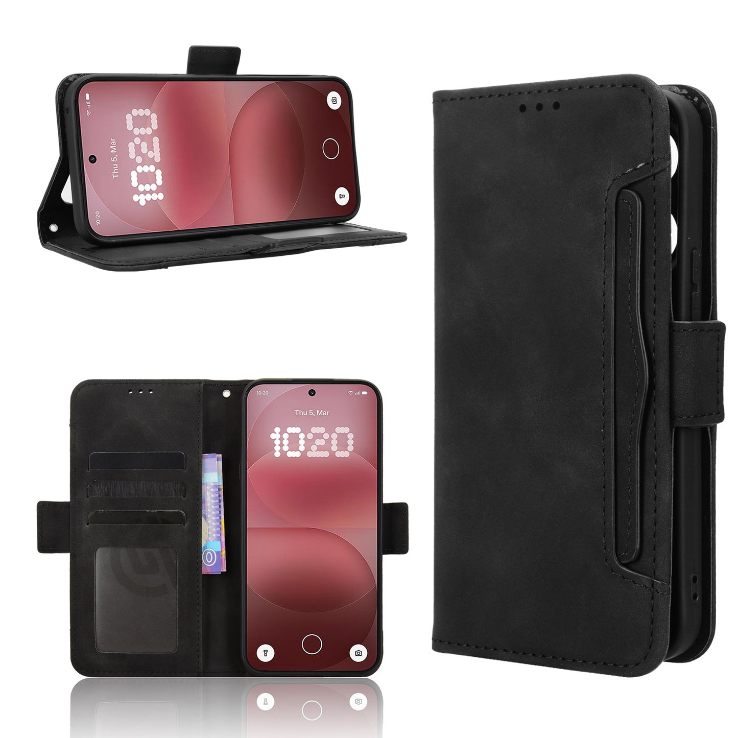 For Nothing Phone (4a) Pro Leather Case Phone Wallet Cover with Multiple Card Slots