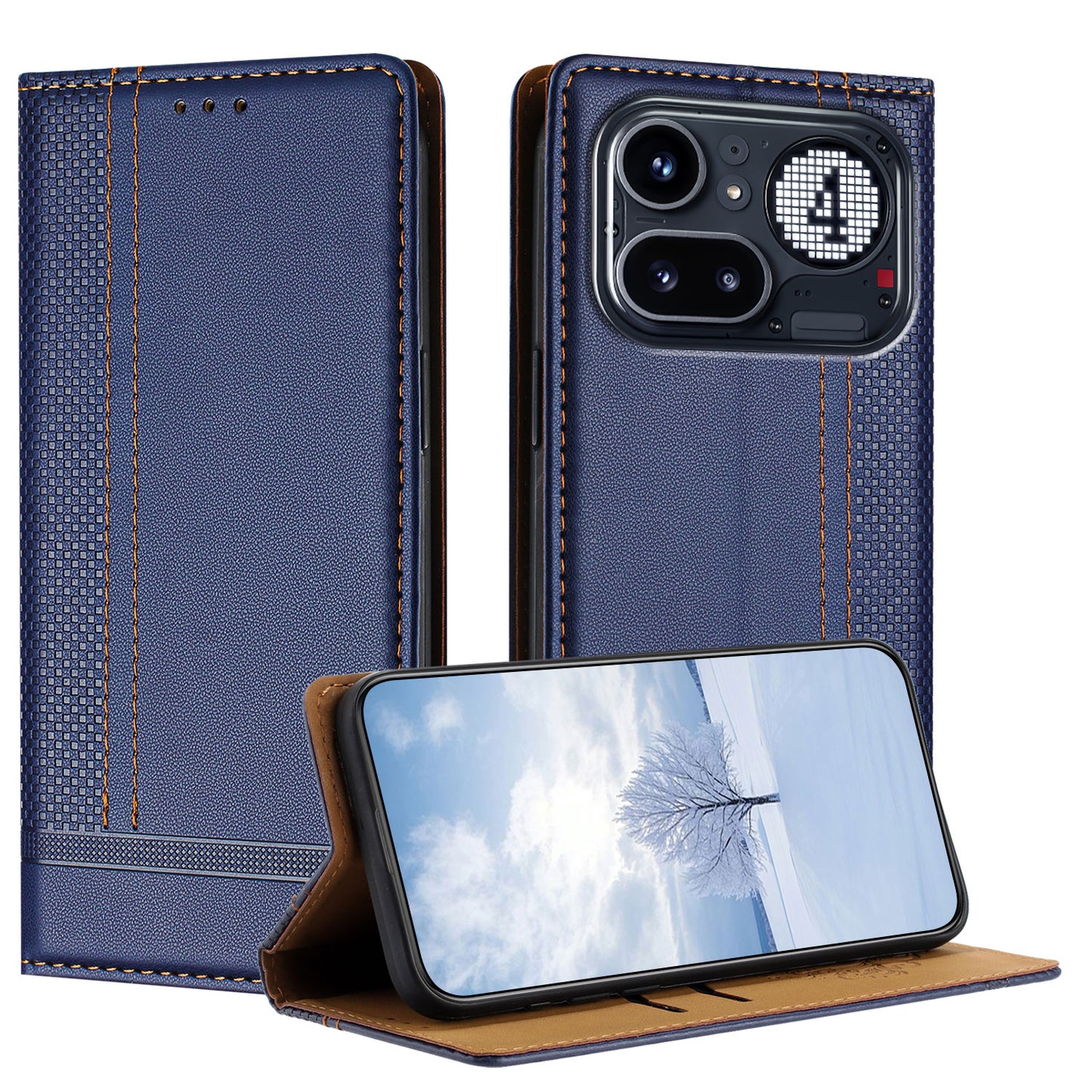 For Nothing Phone (4a) Pro Case L-Shaped Grid Pattern Leather Stand Phone Cover with Card Slots