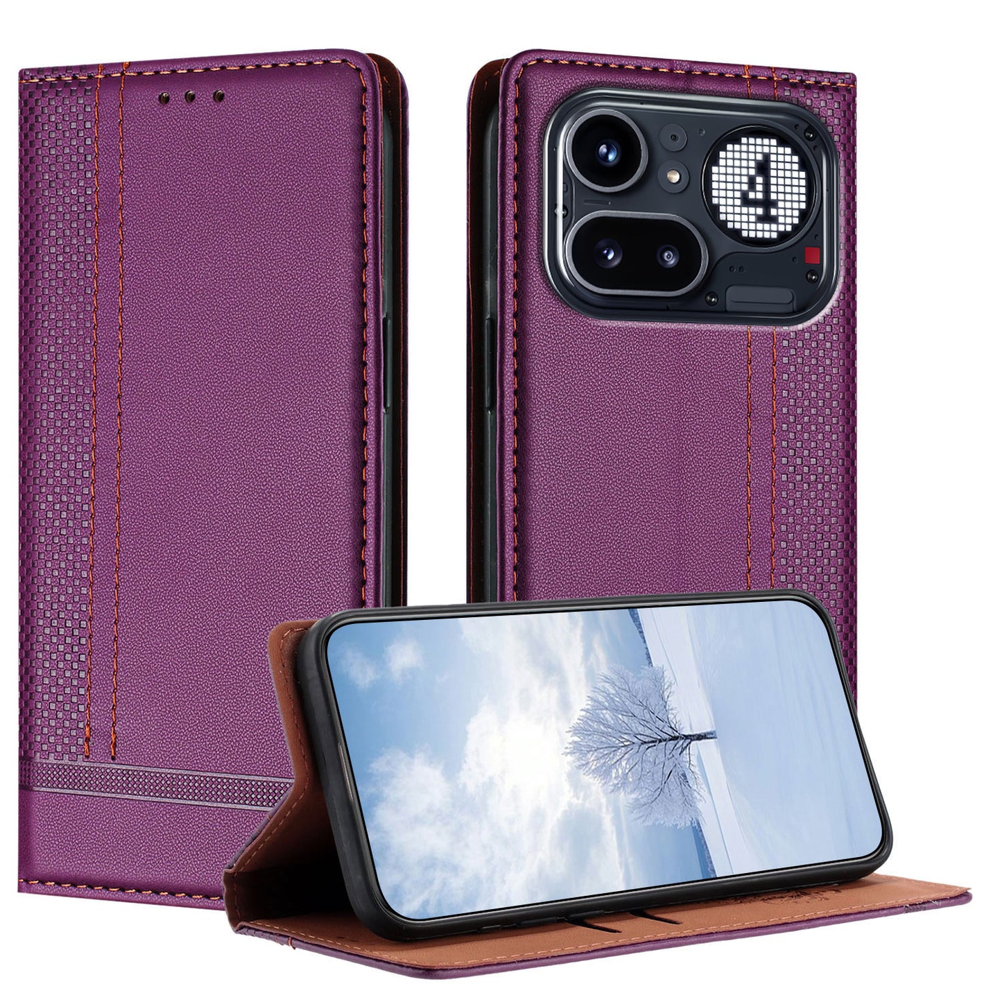 For Nothing Phone (4a) Pro Case L-Shaped Grid Pattern Leather Stand Phone Cover with Card Slots