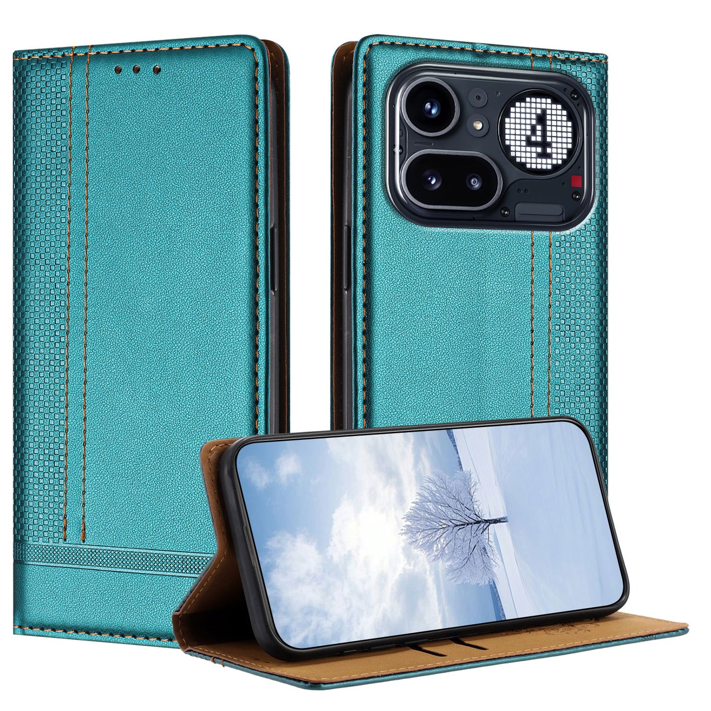 For Nothing Phone (4a) Pro Case L-Shaped Grid Pattern Leather Stand Phone Cover with Card Slots