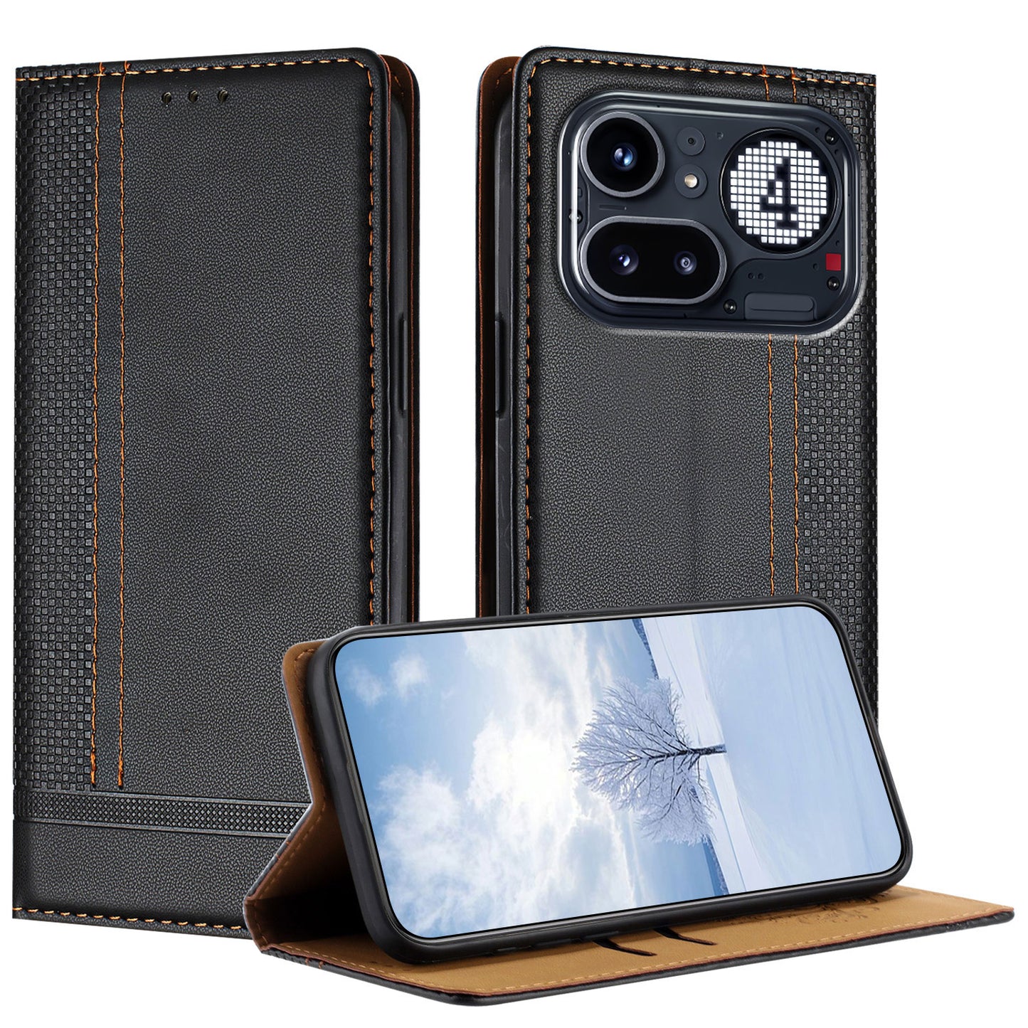 For Nothing Phone (4a) Pro Case L-Shaped Grid Pattern Leather Stand Phone Cover with Card Slots