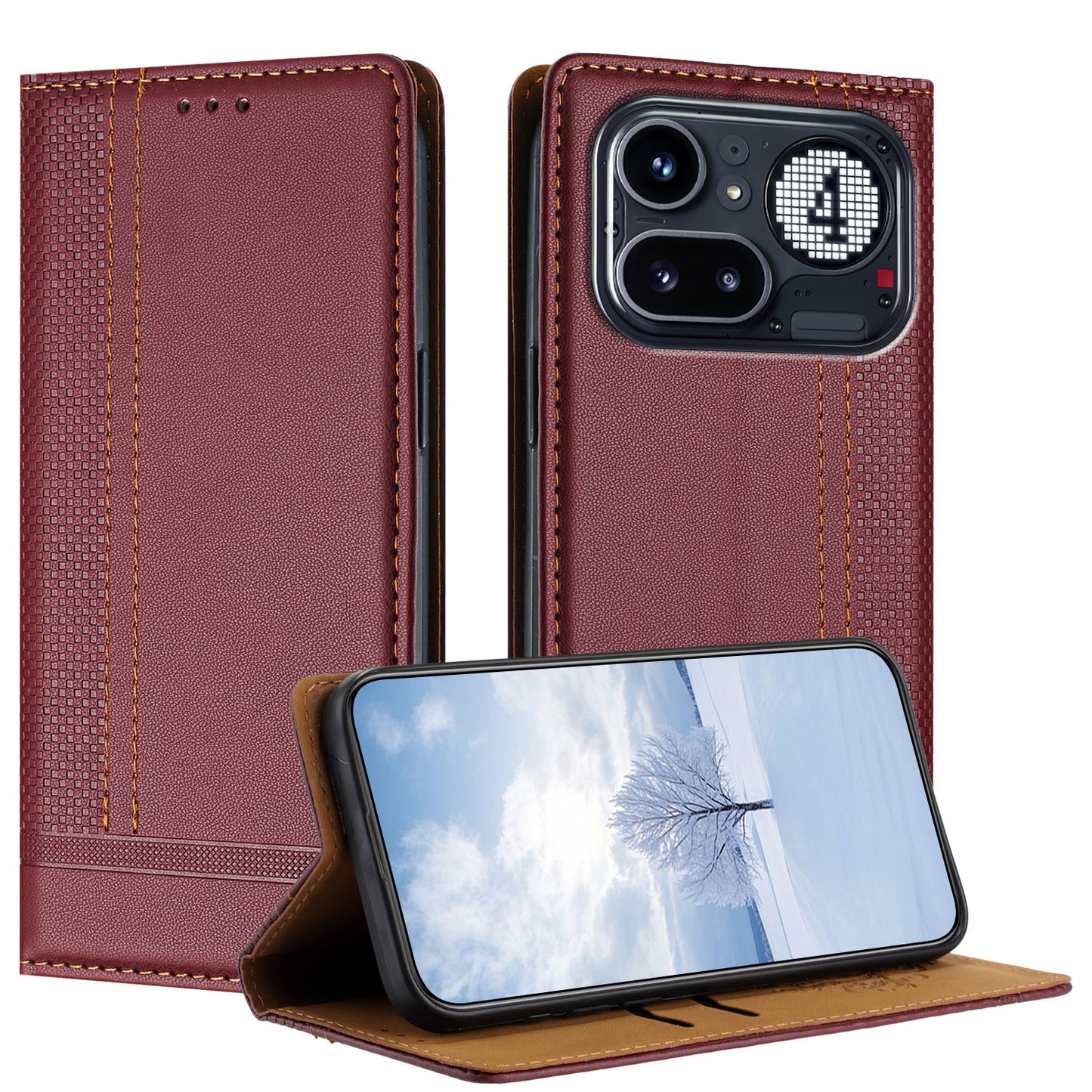 For Nothing Phone (4a) Pro Case L-Shaped Grid Pattern Leather Stand Phone Cover with Card Slots