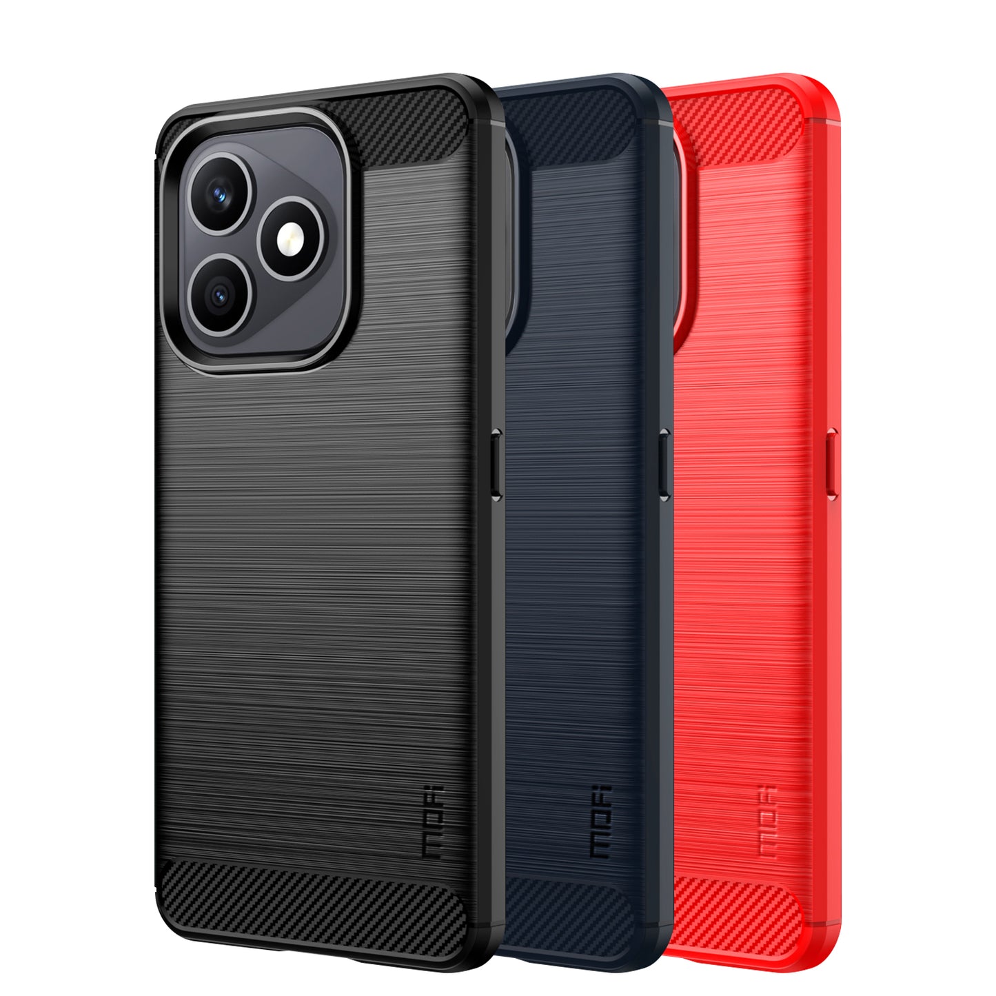 Mofi For Honor X8d 4G Back Cover Brushed Texture Carbon Fiber Soft TPU Case