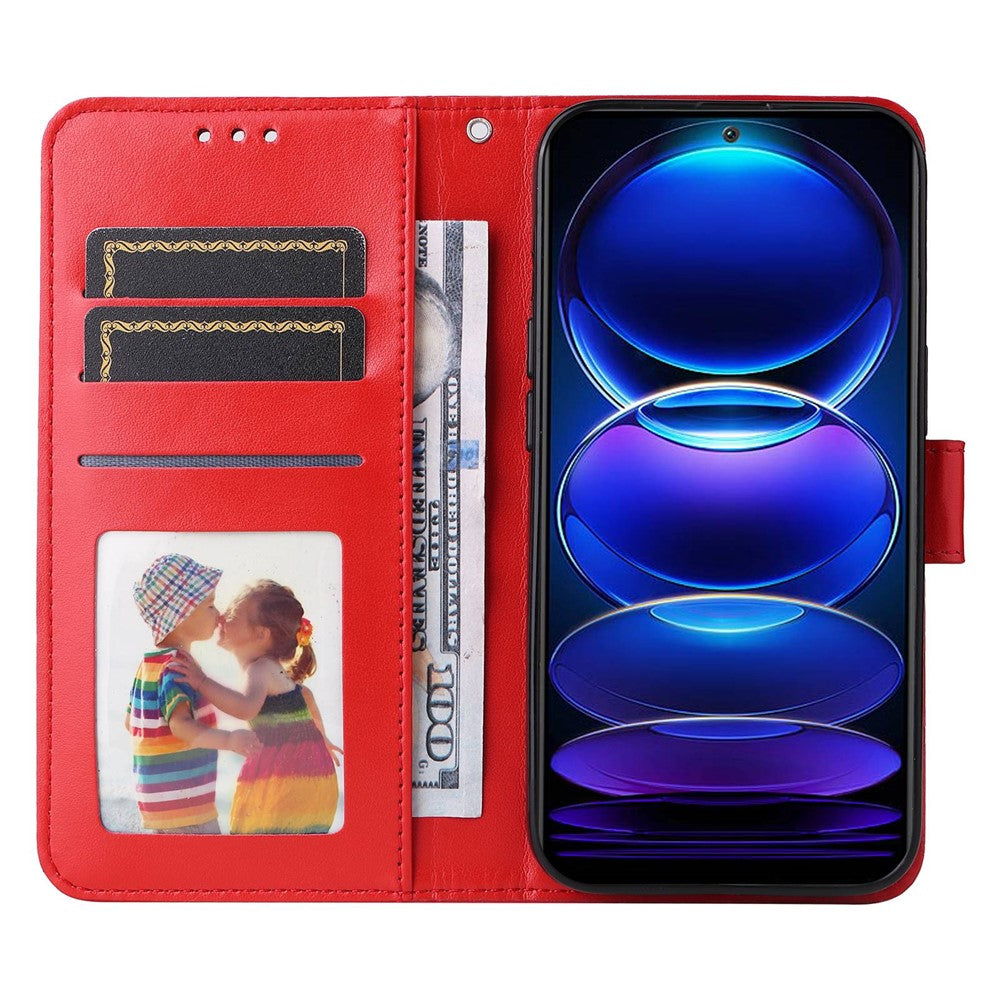 For Xiaomi Redmi Note 12 5G (Global) / (India) / (China) / Poco X5 5G Imprinted Sunflower PU Leather Wallet Case Flip Stand Folio Phone Cover with Strap