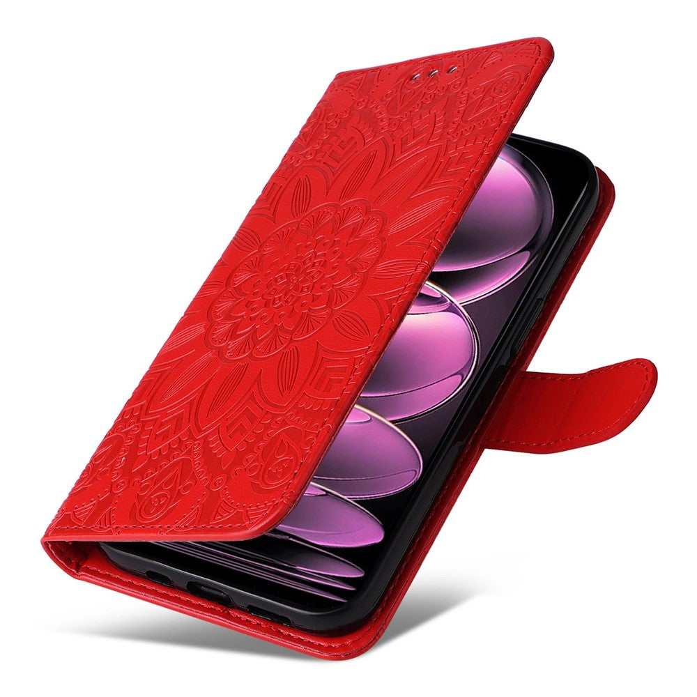 For Xiaomi Redmi Note 12 Pro 5G  / Note 12 Pro Speed 5G / Poco X5 Pro 5G  PU Leather Sunflower Imprinted Phone Case Magnetic Closure Stand Flip Cover with Wrist Strap