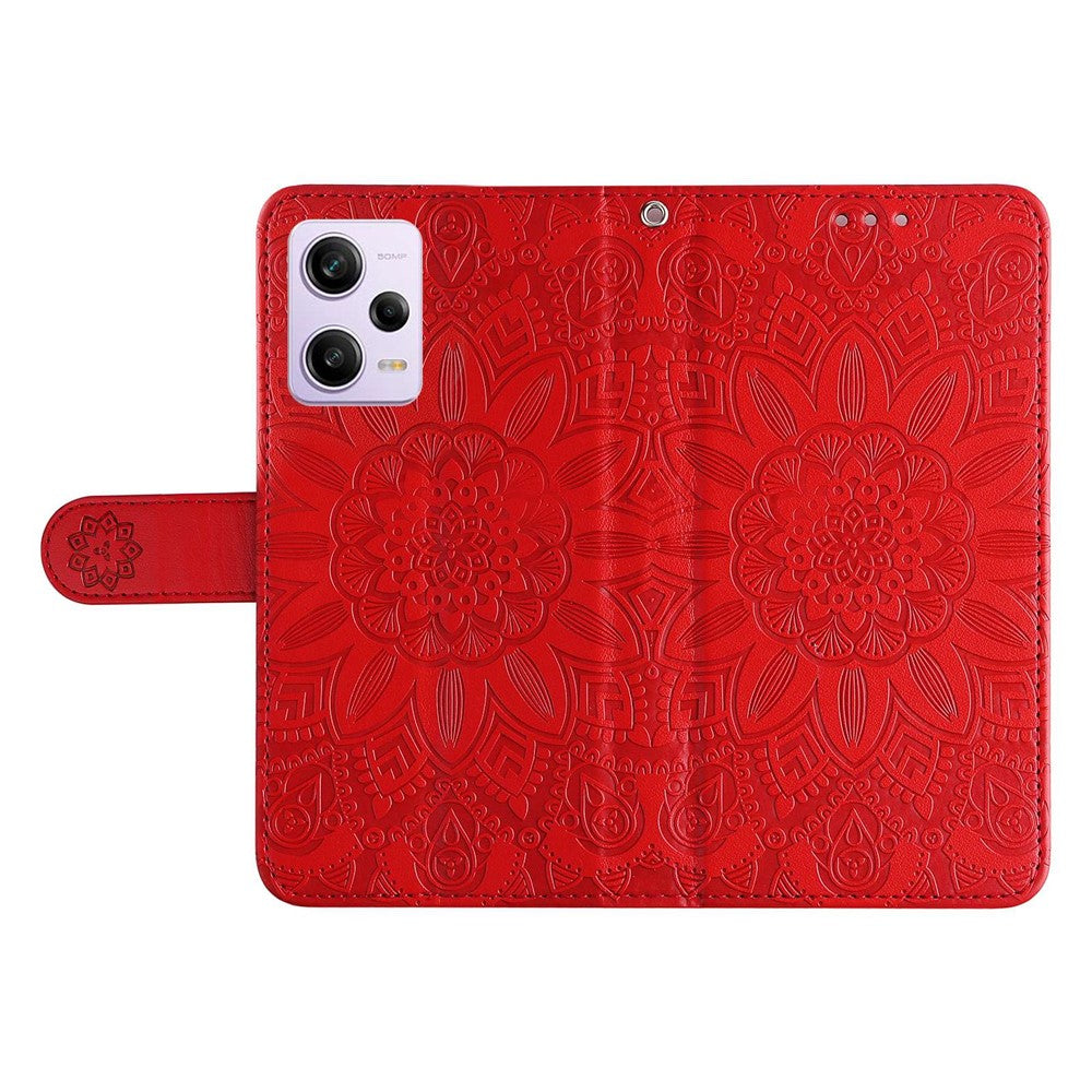For Xiaomi Redmi Note 12 Pro 5G  / Note 12 Pro Speed 5G / Poco X5 Pro 5G  PU Leather Sunflower Imprinted Phone Case Magnetic Closure Stand Flip Cover with Wrist Strap
