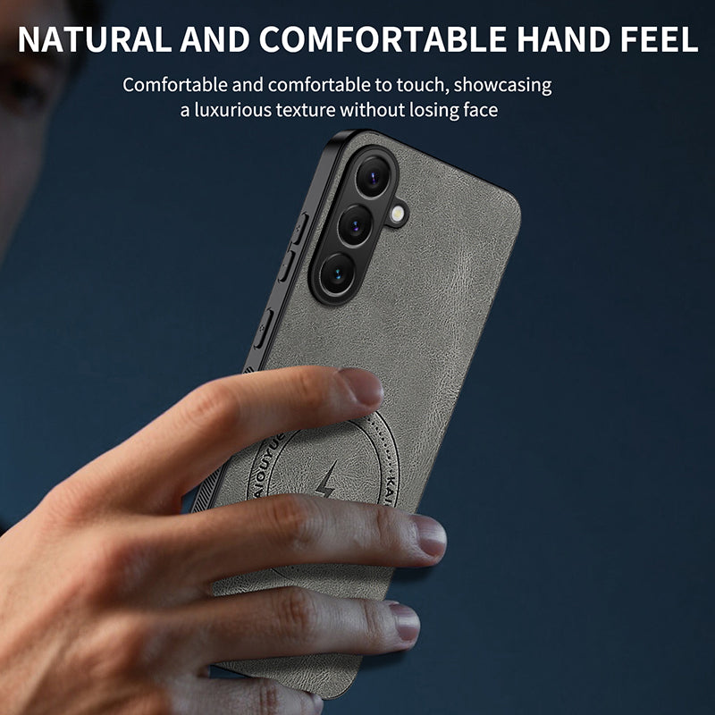 WANLONFENG For Samsung Galaxy A27 5G SD1 Series Magnetic Case Nappa Texture PC TPU Phone Cover
