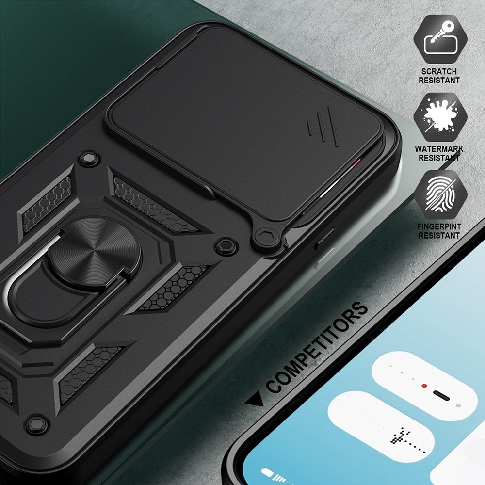 For Nothing Phone (4a) Case with Slide Camera Lid PC + TPU Kickstand Phone Cover