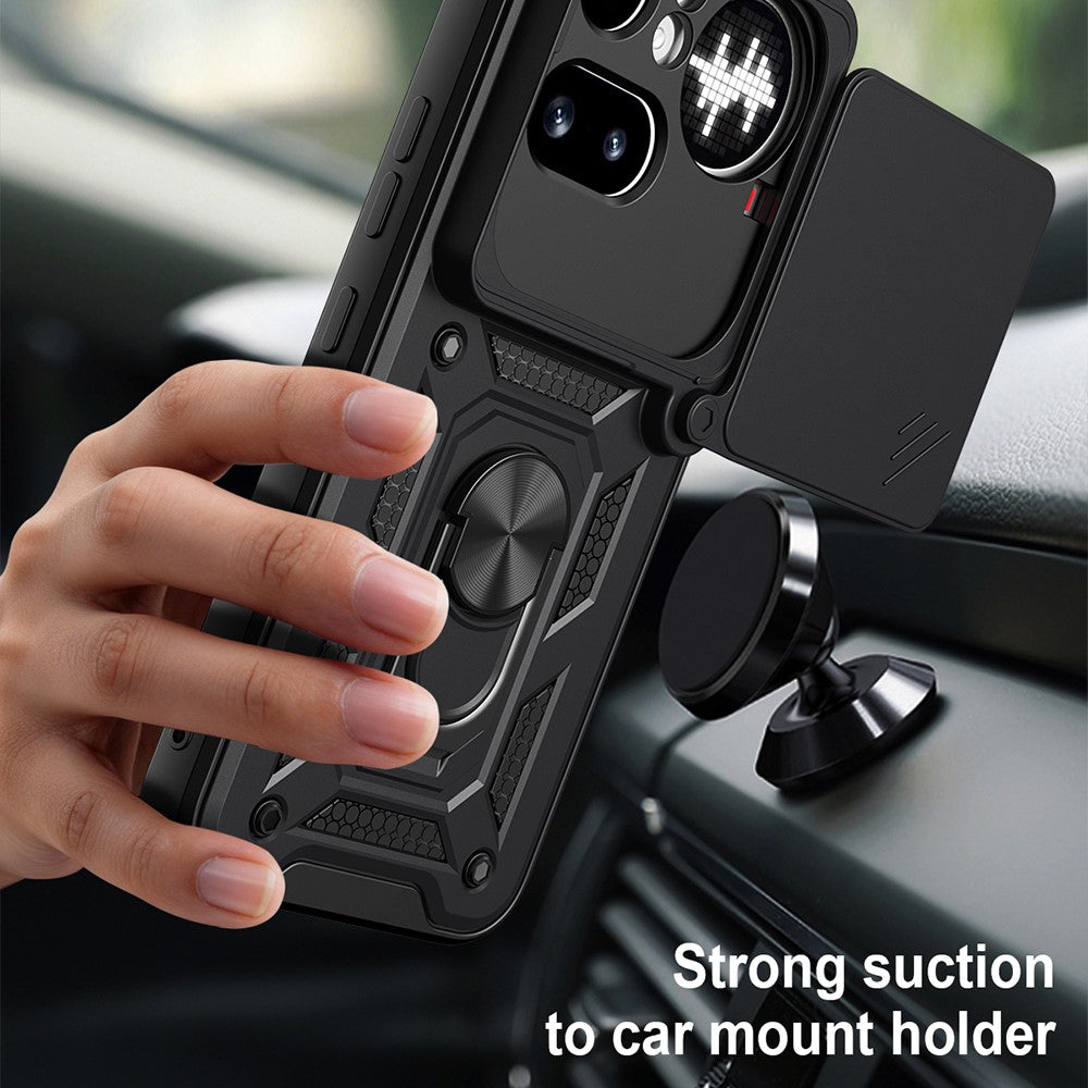 For Nothing Phone (4a) Pro Case with Slide Camera Lid PC + TPU Kickstand Phone Cover