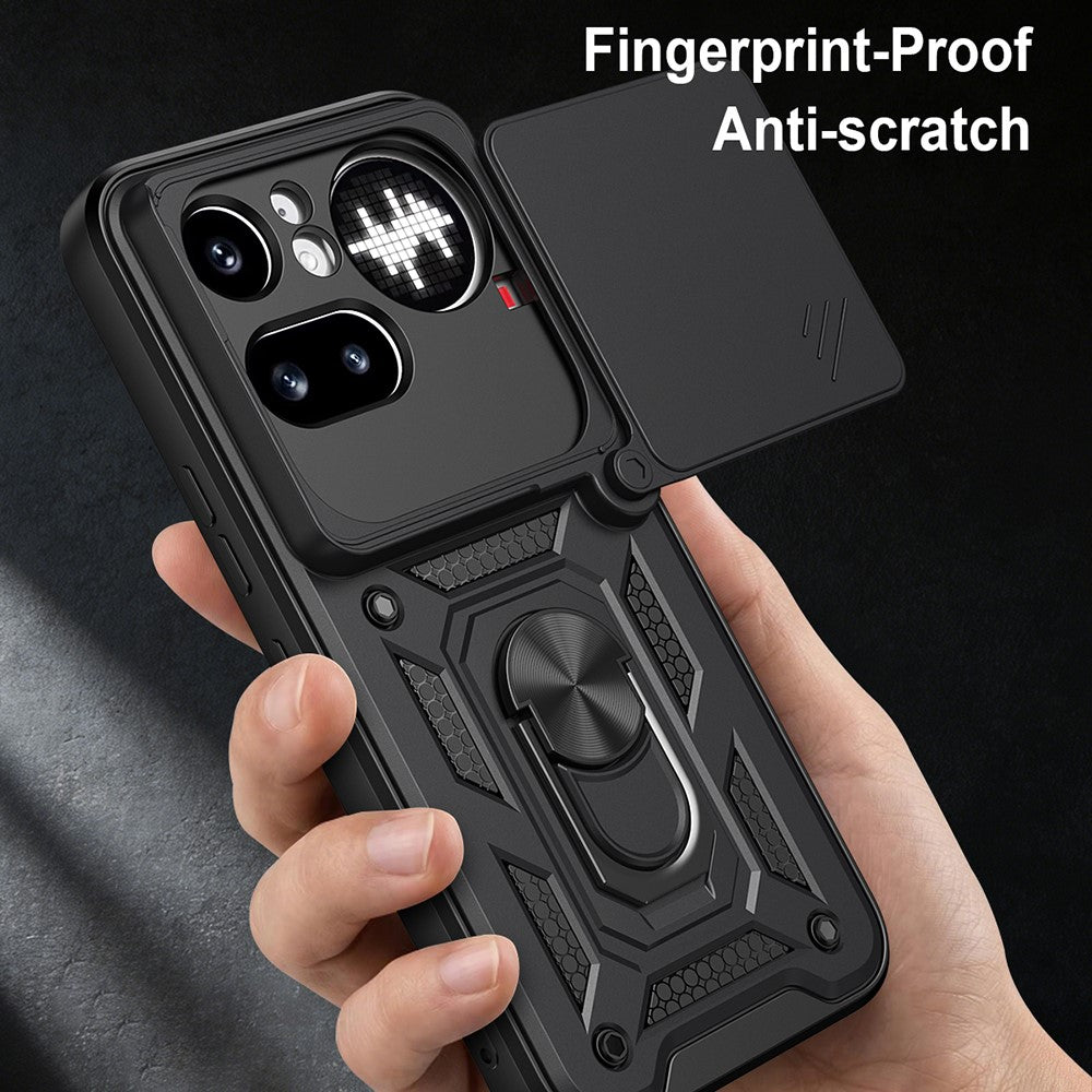 For Nothing Phone (4a) Pro Case with Slide Camera Lid PC + TPU Kickstand Phone Cover