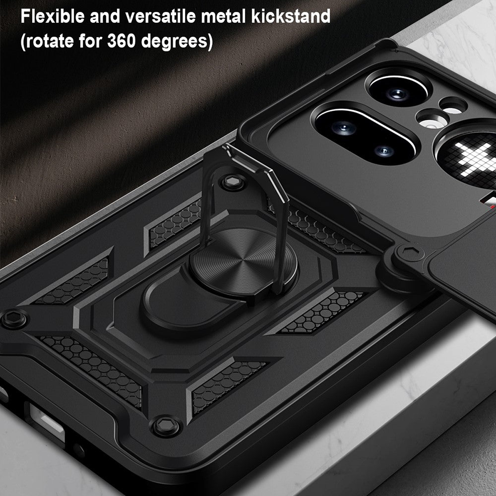 For Nothing Phone (4a) Pro Case with Slide Camera Lid PC + TPU Kickstand Phone Cover