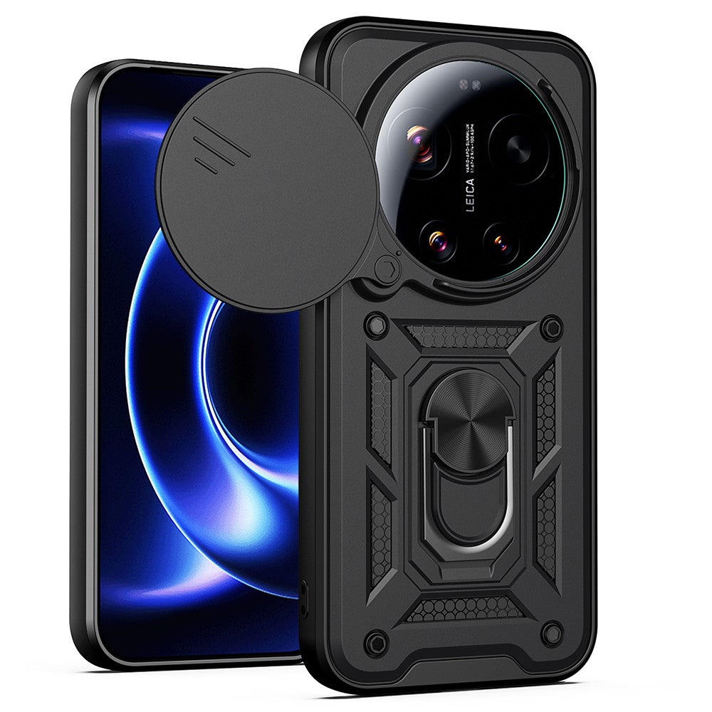 For Xiaomi 17 Ultra 5G Case with Slide Camera Lid PC + TPU Kickstand Phone Cover