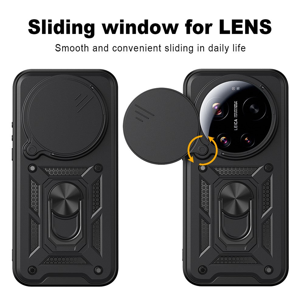 For Xiaomi 17 Ultra 5G Case with Slide Camera Lid PC + TPU Kickstand Phone Cover