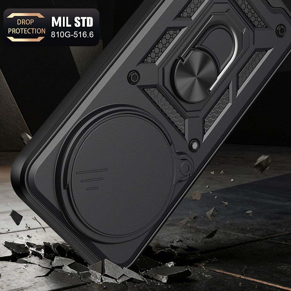 For Xiaomi 17 Ultra 5G Case with Slide Camera Lid PC + TPU Kickstand Phone Cover
