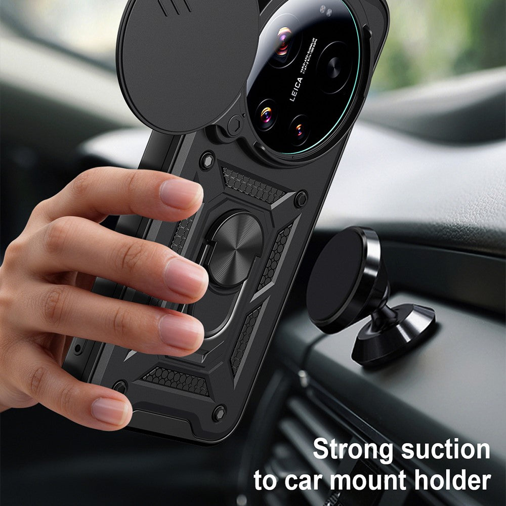 For Xiaomi 17 Ultra 5G Case with Slide Camera Lid PC + TPU Kickstand Phone Cover
