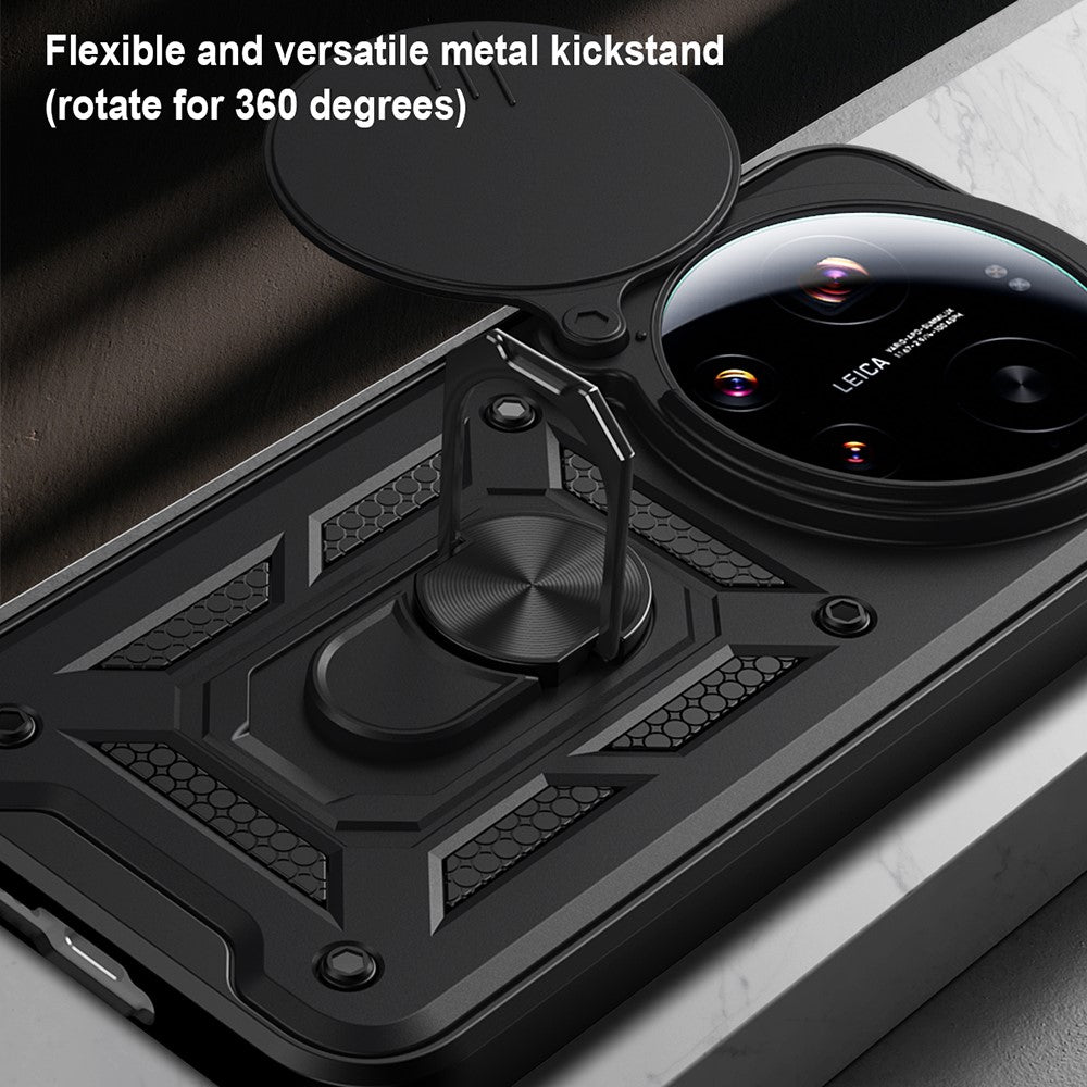 For Xiaomi 17 Ultra 5G Case with Slide Camera Lid PC + TPU Kickstand Phone Cover